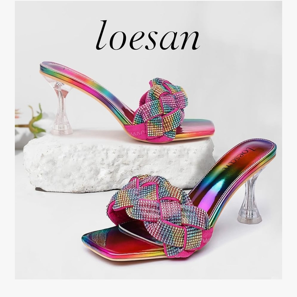 Women's Rainbow Heeled Sandals - Picture 6 of 13